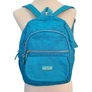 Aotian Blue Nylon Mini Backpack Lightweight Small Daypack Travel Bag Anti-Theft
